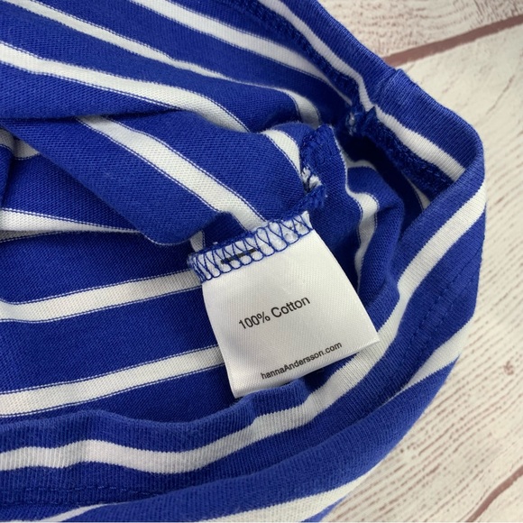 HANNA ANDERSSON Blue and white striped ruffled dress 4T 5T - Picture 11 of 11